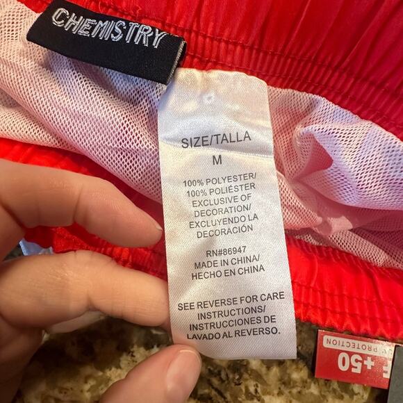 Chemistry Mens Size Medium NASA Red White and Blue Swim Trunks NWT - Picture 4 of 7